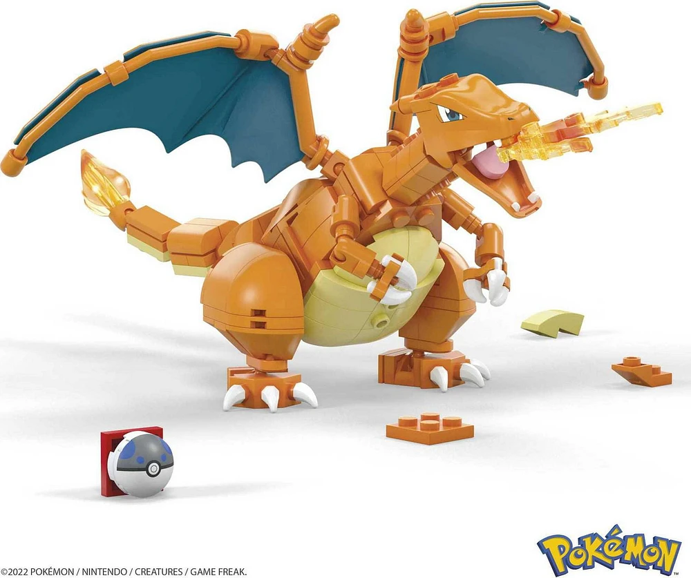 MEGA Pokémon Charizard Construction Set (222 pieces), Building Toys for Kids, Includes 210 Pieces, Ages 8+