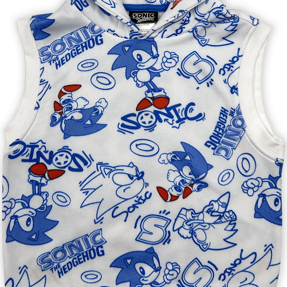 Sonic Boys hooded fleece  tank top.