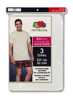 T-shirt en blanc à encolure ras du cou « Big Man » de Fruit of the Loom, paq. de 3