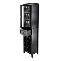 Winsome Burgundy Wine Display Tower, Black - 20667