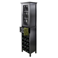 Winsome Burgundy Wine Display Tower, Black - 20667