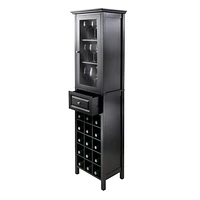 Winsome Burgundy Wine Display Tower, Black - 20667