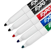 Expo Low Odour Dry Erase Marker Set with White Board Eraser and Cleaner, Fine Tip Dry-Erase Markers, Assorted Colours, 7-Piece Set