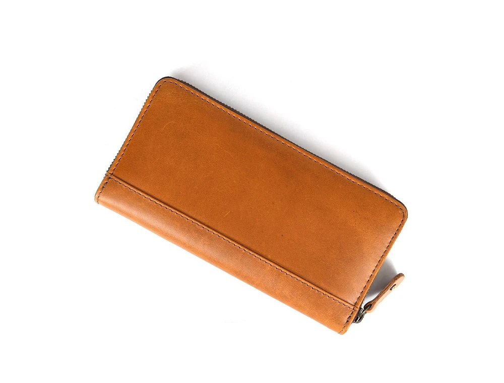 Tolredo Leather, Rhea, Light Brown, Zipper Clutch