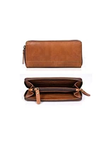 Tolredo Leather, Rhea, Light Brown, Zipper Clutch