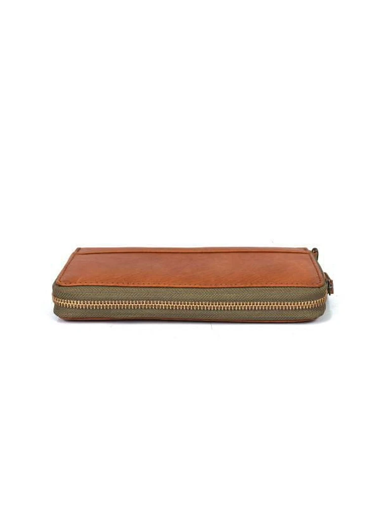 Tolredo Leather, Rhea, Light Brown, Zipper Clutch