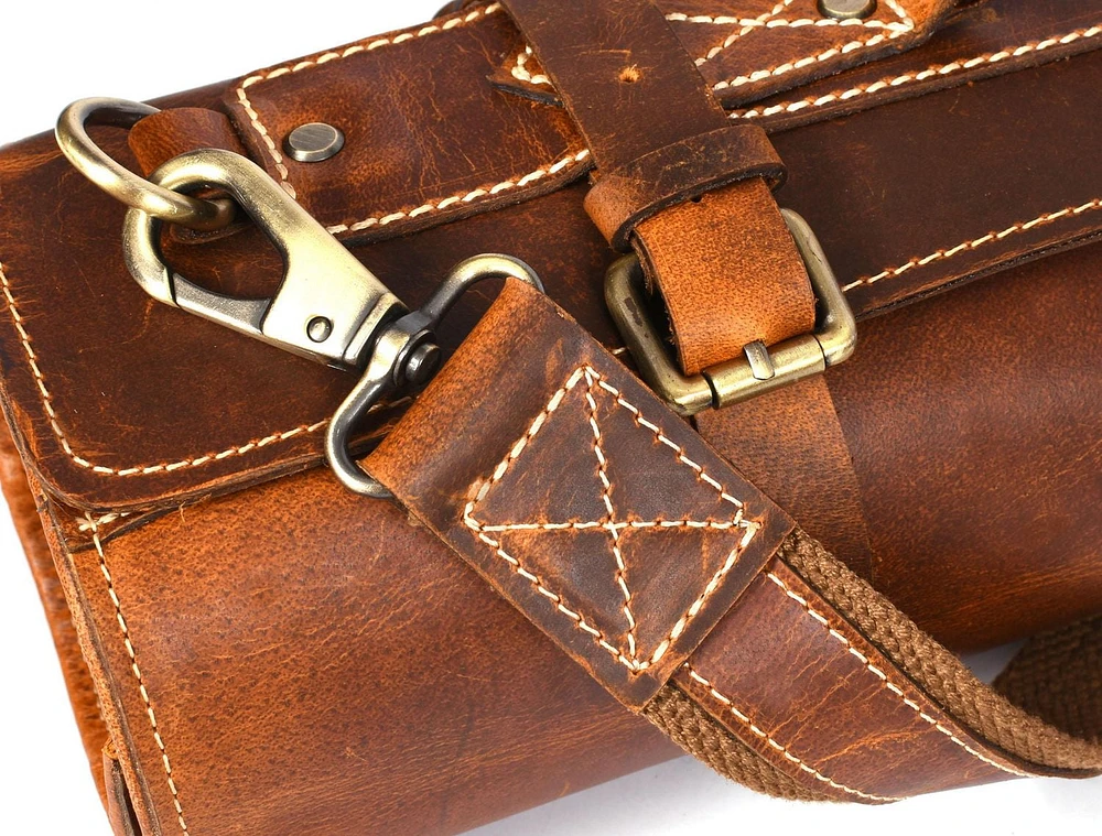 Tolredo Leather, Torino Ranch, Hazlenut Brown, Leather Knife Roll