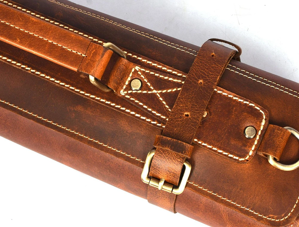 Tolredo Leather, Torino Ranch, Hazlenut Brown, Leather Knife Roll