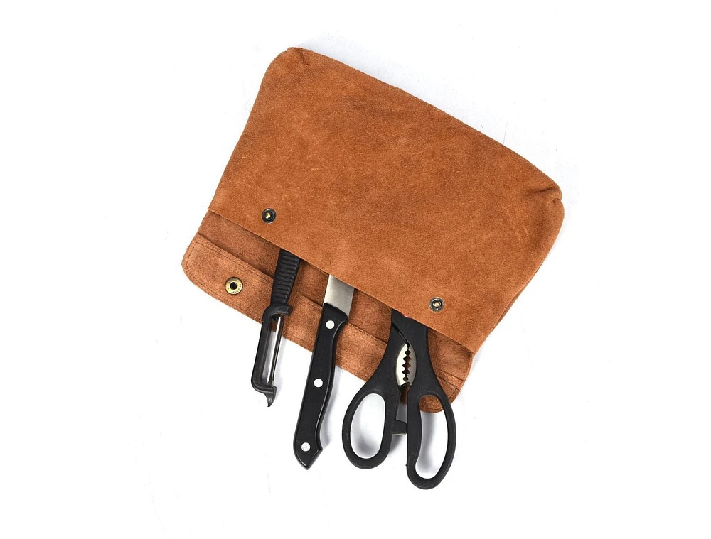 Tolredo Leather, Torino Ranch, Hazlenut Brown, Leather Knife Roll