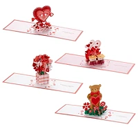 Hallmark Signature Paper Wonder 3D Pop-up Valentine's Day Cards Assortment (4 Cards With Envelopes)