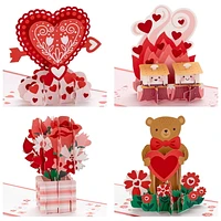 Hallmark Signature Paper Wonder 3D Pop-up Valentine's Day Cards Assortment (4 Cards With Envelopes)