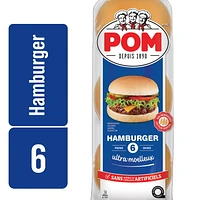 POM® Ultra Soft Hamburger Buns, Pack of 6