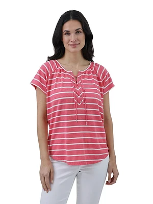 CHAPS LACE UP TOP