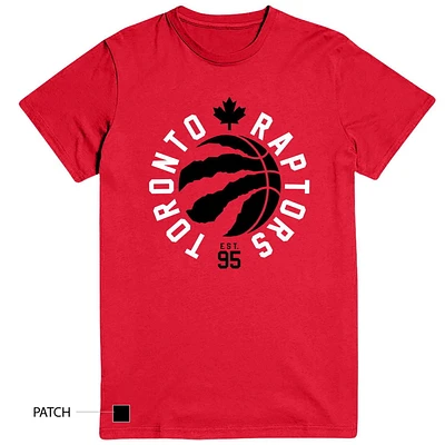 Men's NBA Toronto Raptors Circle Text Short Sleeve Red T-Shirt