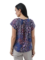 CHAPS SS PLEAT NECK