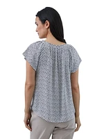 CHAPS SS PLEAT NECK