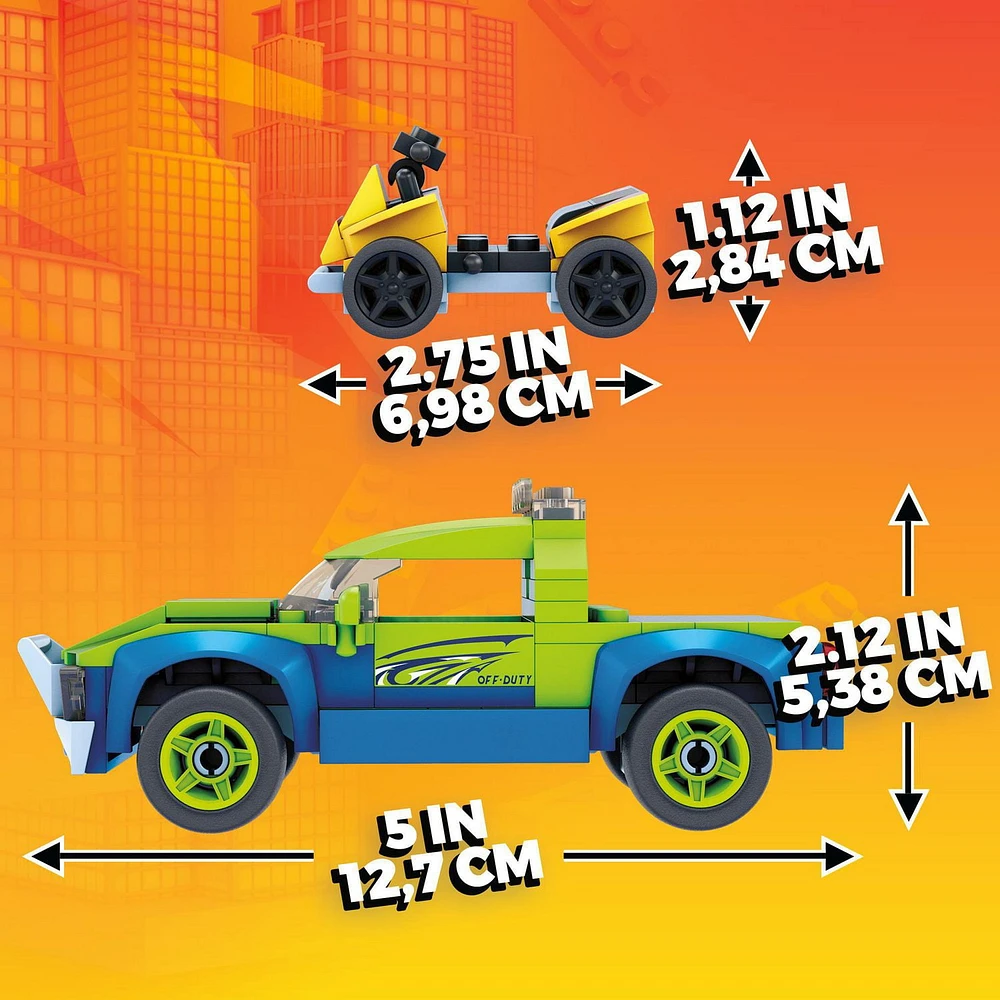 Mega Construx Hot Wheels Off-Duty & ATV Construction Set, Building Toys for Kids - 138 Pieces