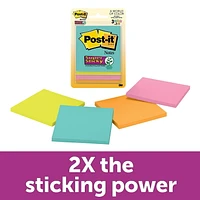 Post-it® Super Sticky Notes 3321-SSMIA-C, Miami Collection, 3 in x 3 in (76 mm x 76 mm), Post-it® Notes 3321-SSMIA-C