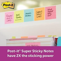 Post-it® Super Sticky Notes 3321-SSMIA-C, Miami Collection, 3 in x 3 in (76 mm x 76 mm), Post-it® Notes 3321-SSMIA-C