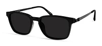 Bio Eyes Mens Prescription Eyeglasses, Heath, Black Gray Gradient, 53-18-145