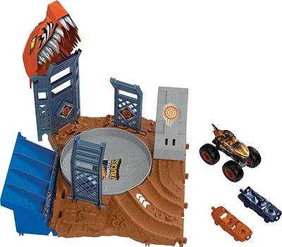 Hot Wheels Monster Trucks Arena Smashers Tiger Shark Spin-out Challenge