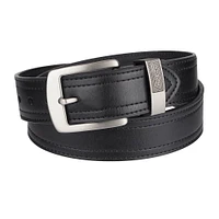 Ceinture noire en cuir industriel Genuine Dickies pour hommes avec logo d'anneau métallique de 40 mm