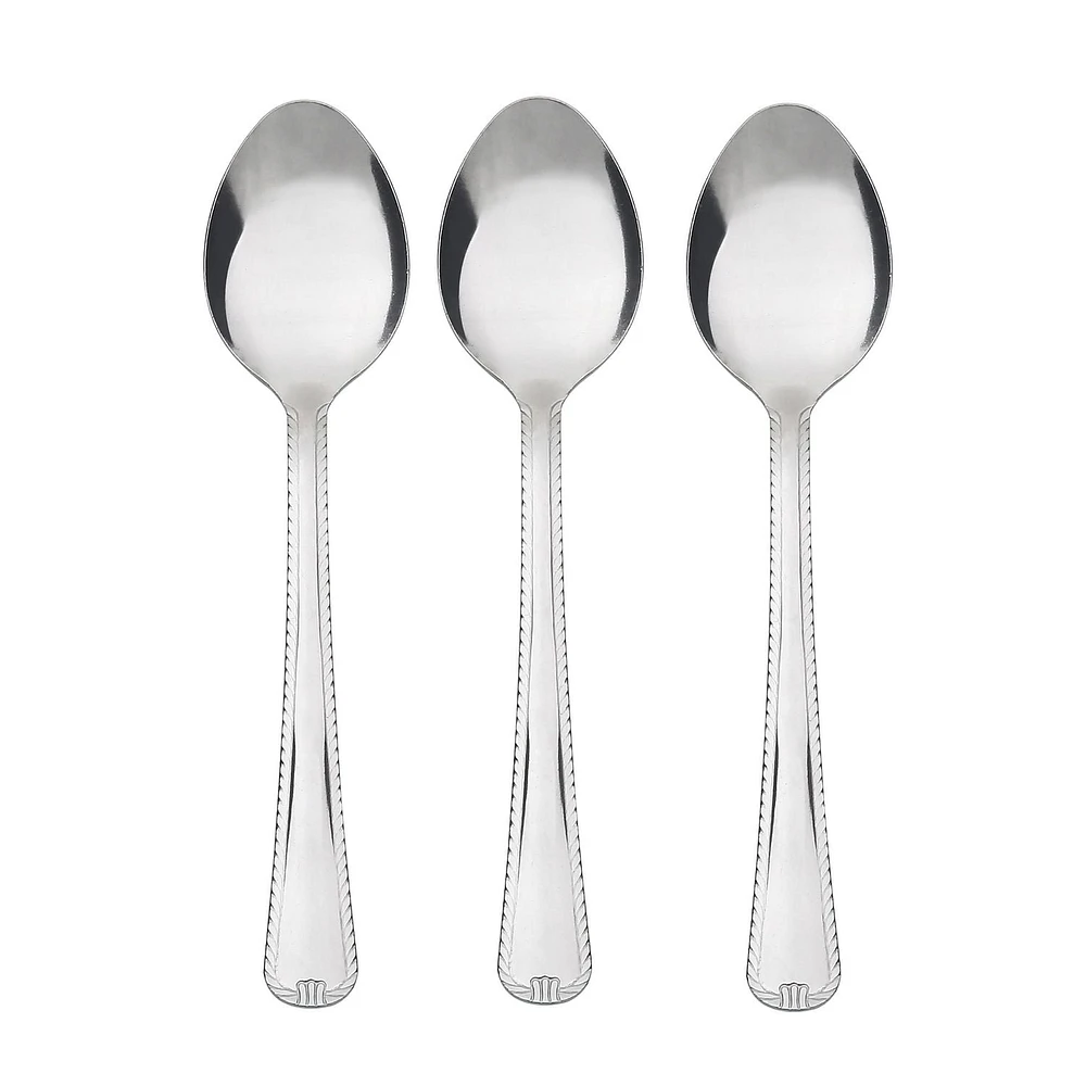 Mainstays 3-Piece Lace Pattern Dinner Spoons Silver, MS Lace Dinner Spoons