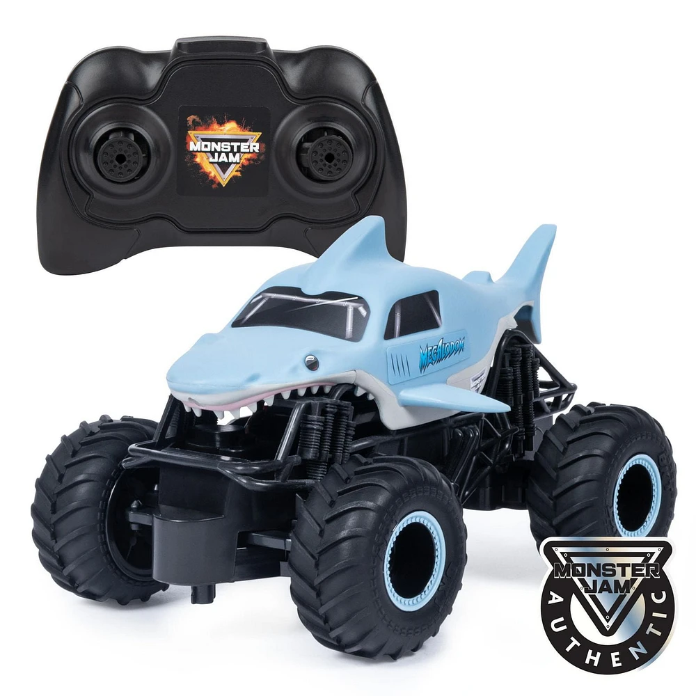 Monster Jam, Official Megalodon Remote Control Monster Truck, 1:24 Scale, 2.4 GHz, for Ages 4 and Up