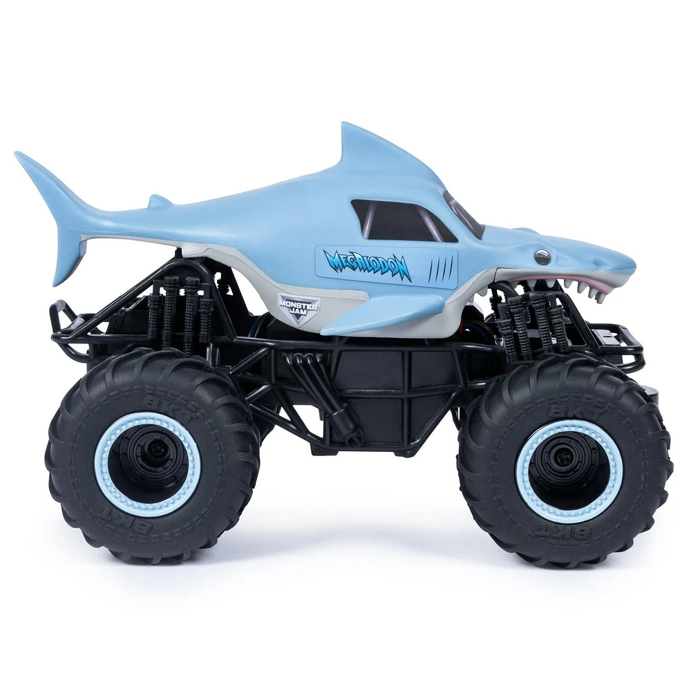 Monster Jam, Official Megalodon Remote Control Monster Truck, 1:24 Scale, 2.4 GHz, for Ages 4 and Up