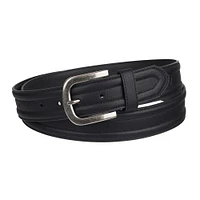 Genuine Dickies Big And Tall 38mm Harness Buckle Black Leather Belt, Sizes 46-56