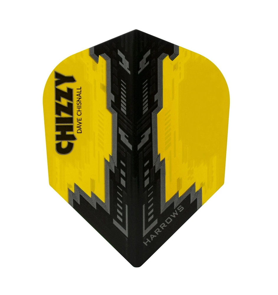 Harrows Chizzy Dave Chisnall High-Grade Alloy Darts -  Includes Three Steel-Tip “Tungsten-Look” Brass Darts, Three Supergrip Shafts & Three Prime Flights - 23 Grams