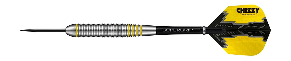 Harrows Chizzy Dave Chisnall High-Grade Alloy Darts -  Includes Three Steel-Tip “Tungsten-Look” Brass Darts, Three Supergrip Shafts & Three Prime Flights - 23 Grams