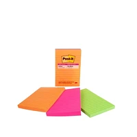 Post-it® Super Sticky Notes 660-3SSUC-C, Rio de Janiero, 4 in x 6 in (101.6 mm x 152.4 mm)