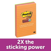 Post-it® Super Sticky Notes 660-3SSUC-C, Rio de Janiero, 4 in x 6 in (101.6 mm x 152.4 mm)