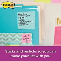 Post-it® Super Sticky Notes WM675-3SSMIA-C, Miami Collection, 4 in x 4 in (10 cm x 10 cm)