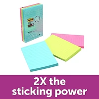 Post-it® Super Sticky Notes, Miami Collection, lined, 90 Sheets, 3/Pack