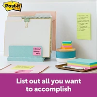 Post-it® Super Sticky Notes, Miami Collection, lined, 90 Sheets, 3/Pack