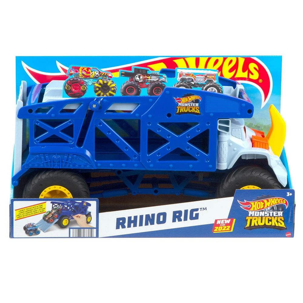 Hot Wheels Monster Trucks Monster Mover Rhino Hauler, Gift for Kids 3 Years & Up