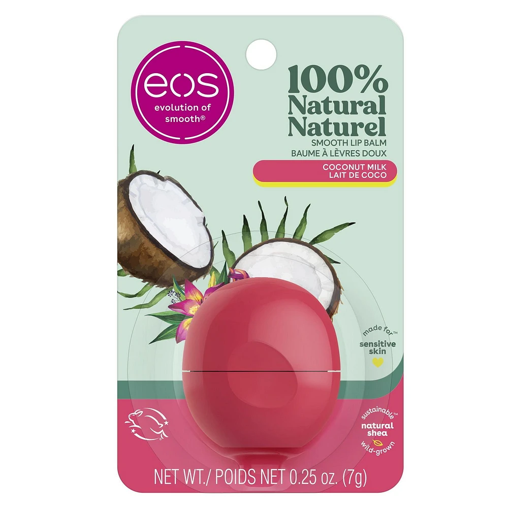 eos Super Soft Shea Lip Balm Sphere, Coconut Milk, Lip Care to Moisturize Dry Lips,, 7g