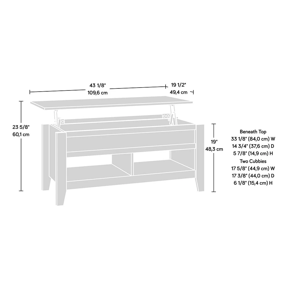 Sauder Dakota Pass Lift Top Coffee Table