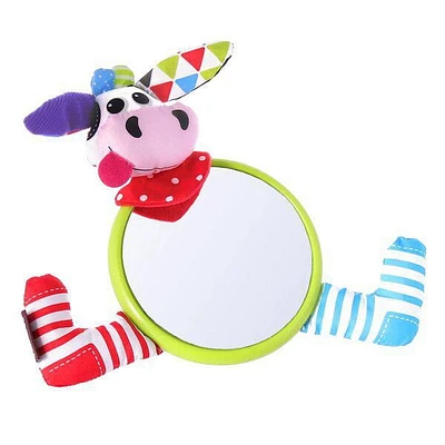 Mon Premier Ami Miroir - Vache : Miroir Sécuritaire pour Bébé avec Ami Animal, Textures, Anneau de Dentition et Hochet pour Lit, Poussette et Temps sur le Ventre