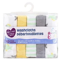 Parent's Choice 10-Pack Washcloth Set, Neutral, Pack of 10