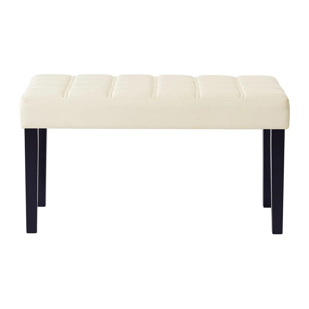 CorLiving California 24 Panel Tufted Leatherettte Bench