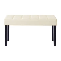 CorLiving California 24 Panel Tufted Leatherettte Bench