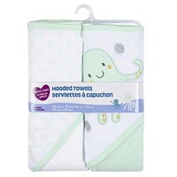 Parent’s Choice Hooded Towels, Neutral, Pack of 2, 26 x 30 in