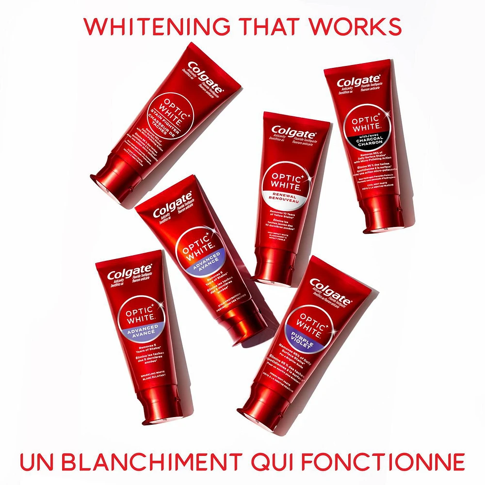 Dentifrice Colgate Optic White Violet pour le blanchiment des dents, pâte à la menthe, 90 mL TP COL OW Violet 90mL