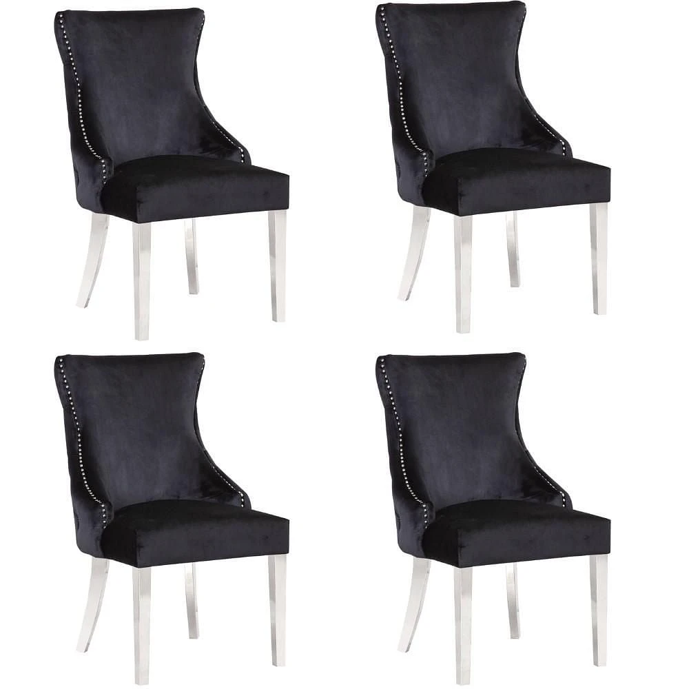 STONEFORT CHAIR – STEEL in Black SET OF 4