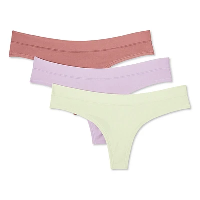 George Women's Microfibre Thongs 3-Pack, Sizes S-XL