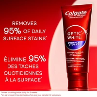 Colgate Optic White Purple Toothpaste for Teeth Whitening, Mint Paste, 90 mL, TP COL OW Purple 90ml