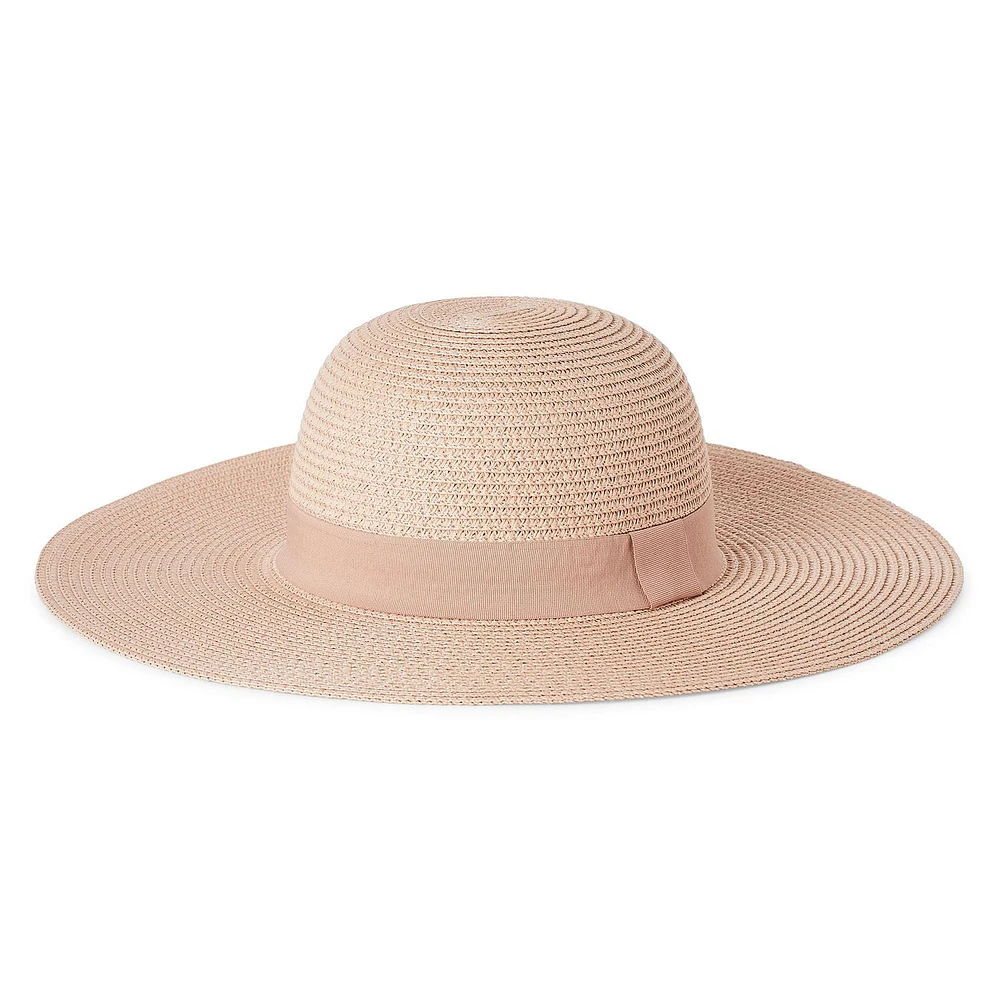 Time and Tru Women's Straw Panama Hat